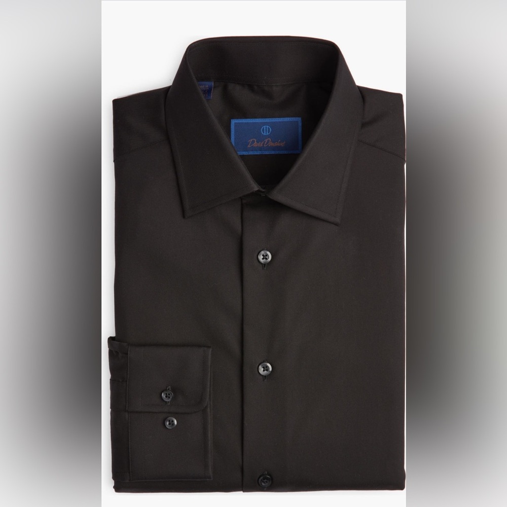 David Donahue Trim Fit Cotton Dress Shirt